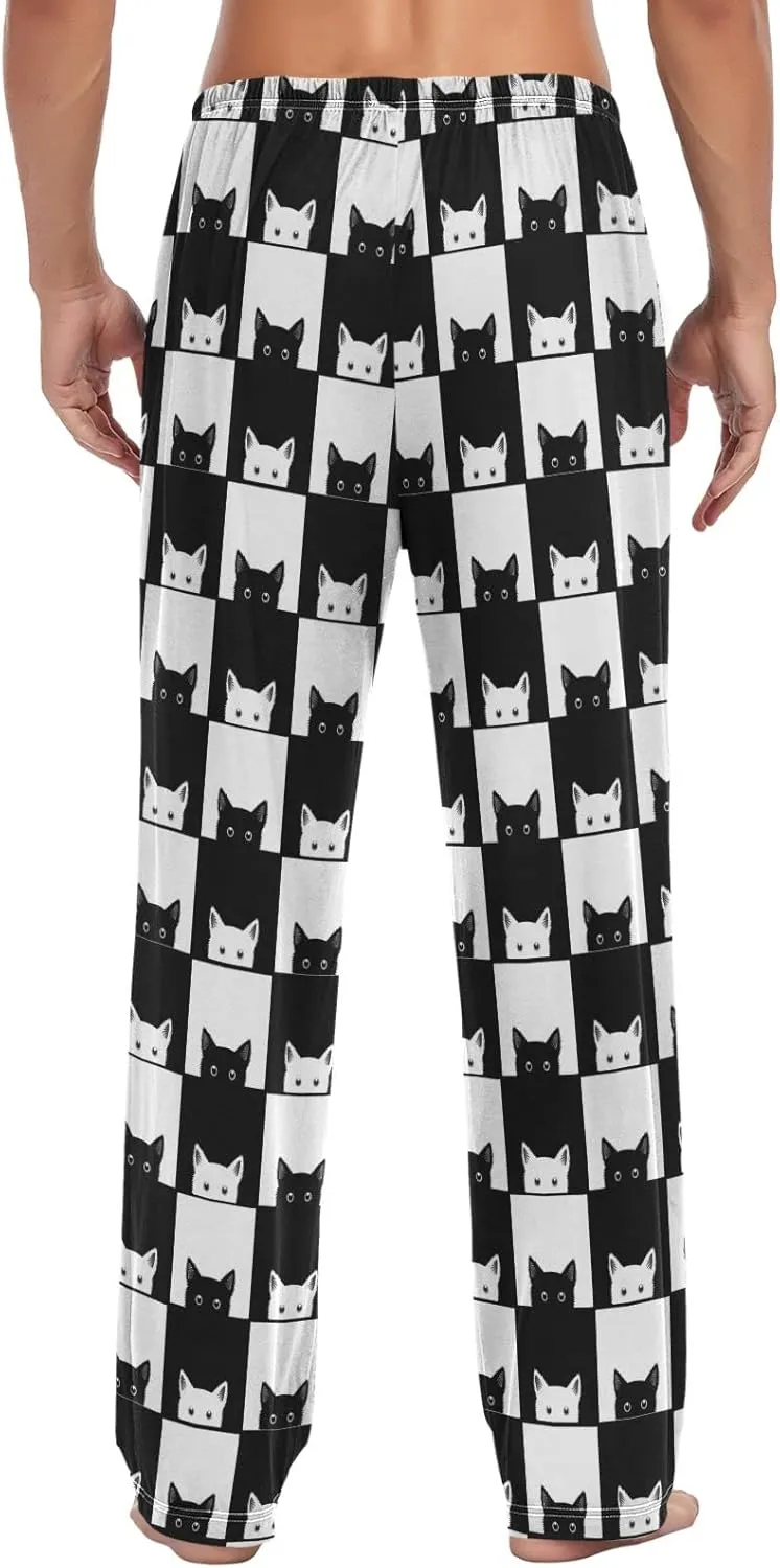 Squirrel Cat Dog Pajama Pants for Men Comfort Sleep Lounge Bottoms Straight-fit with Pockets S-XXL