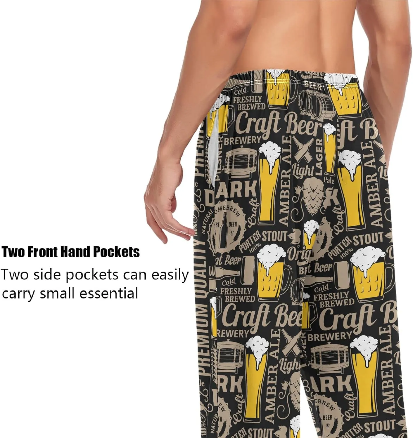 Squirrel Cat Dog Pajama Pants for Men Comfort Sleep Lounge Bottoms Straight-fit with Pockets S-XXL