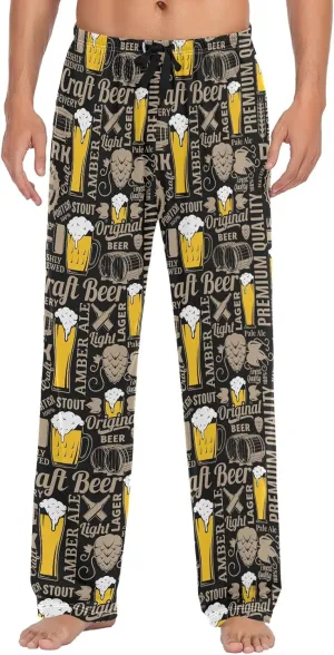 Squirrel Cat Dog Pajama Pants for Men Comfort Sleep Lounge Bottoms Straight-fit with Pockets S-XXL