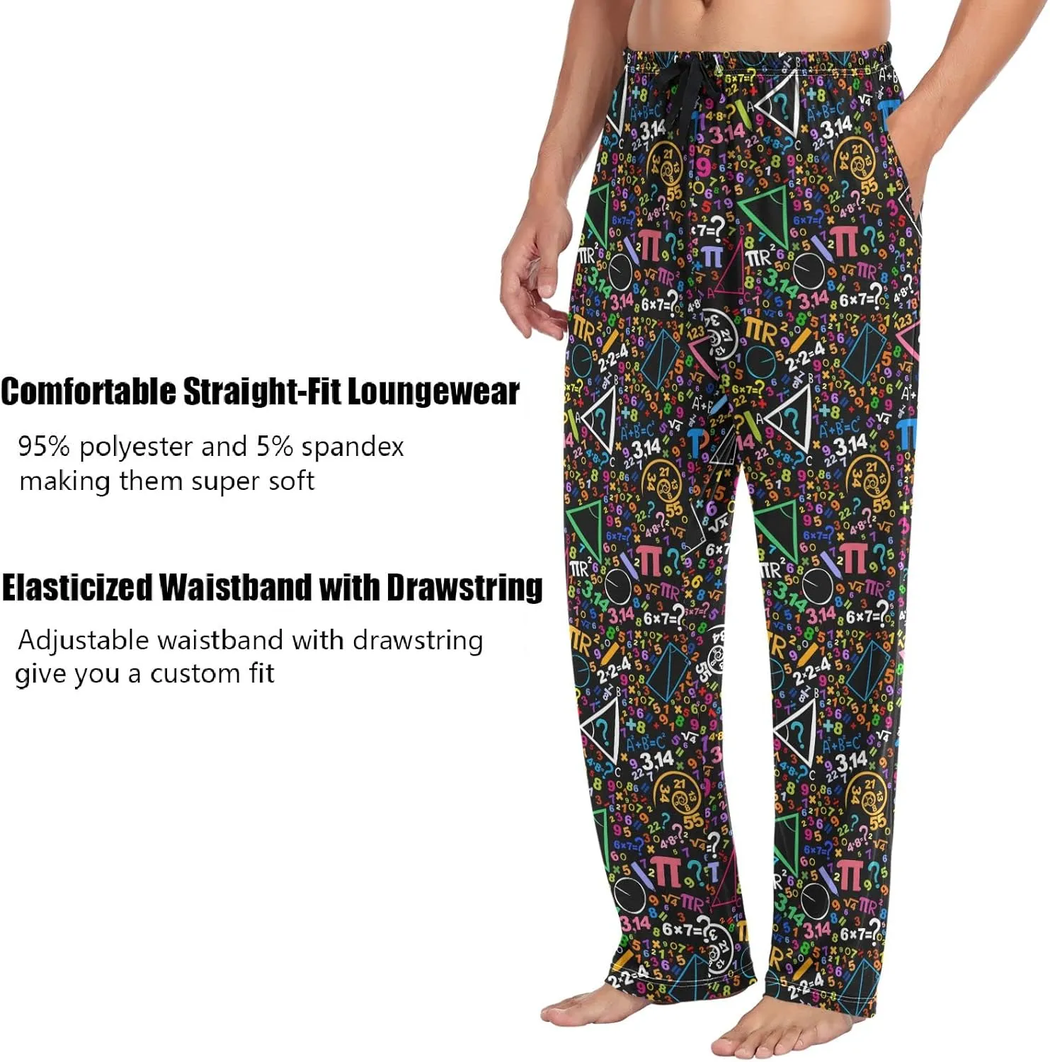 Squirrel Cat Dog Pajama Pants for Men Comfort Sleep Lounge Bottoms Straight-fit with Pockets S-XXL