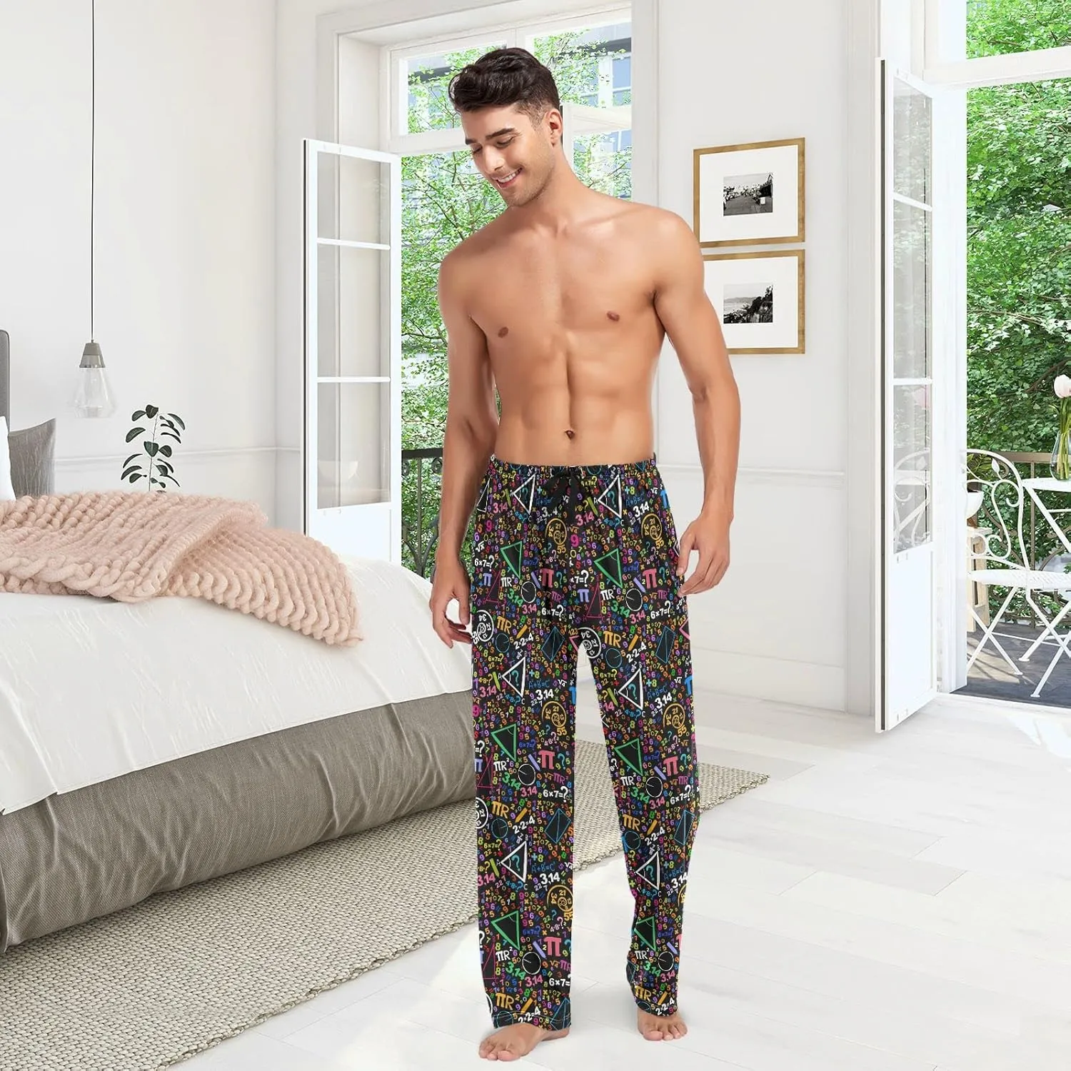 Squirrel Cat Dog Pajama Pants for Men Comfort Sleep Lounge Bottoms Straight-fit with Pockets S-XXL