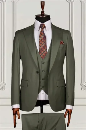 Suzhoufashion Brown Close Fitting Peaked Lapel Business Suits