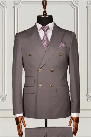 Suzhoufashion Burgundy Three Pieces Close Fitting Business Suits For Men