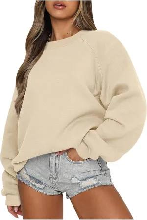Sweatshirt for Women Loose Fit Casual Outfits Tops Long Sleeve Crew Neck Pullover Hoodie 2024 Fall Fashion Clothes