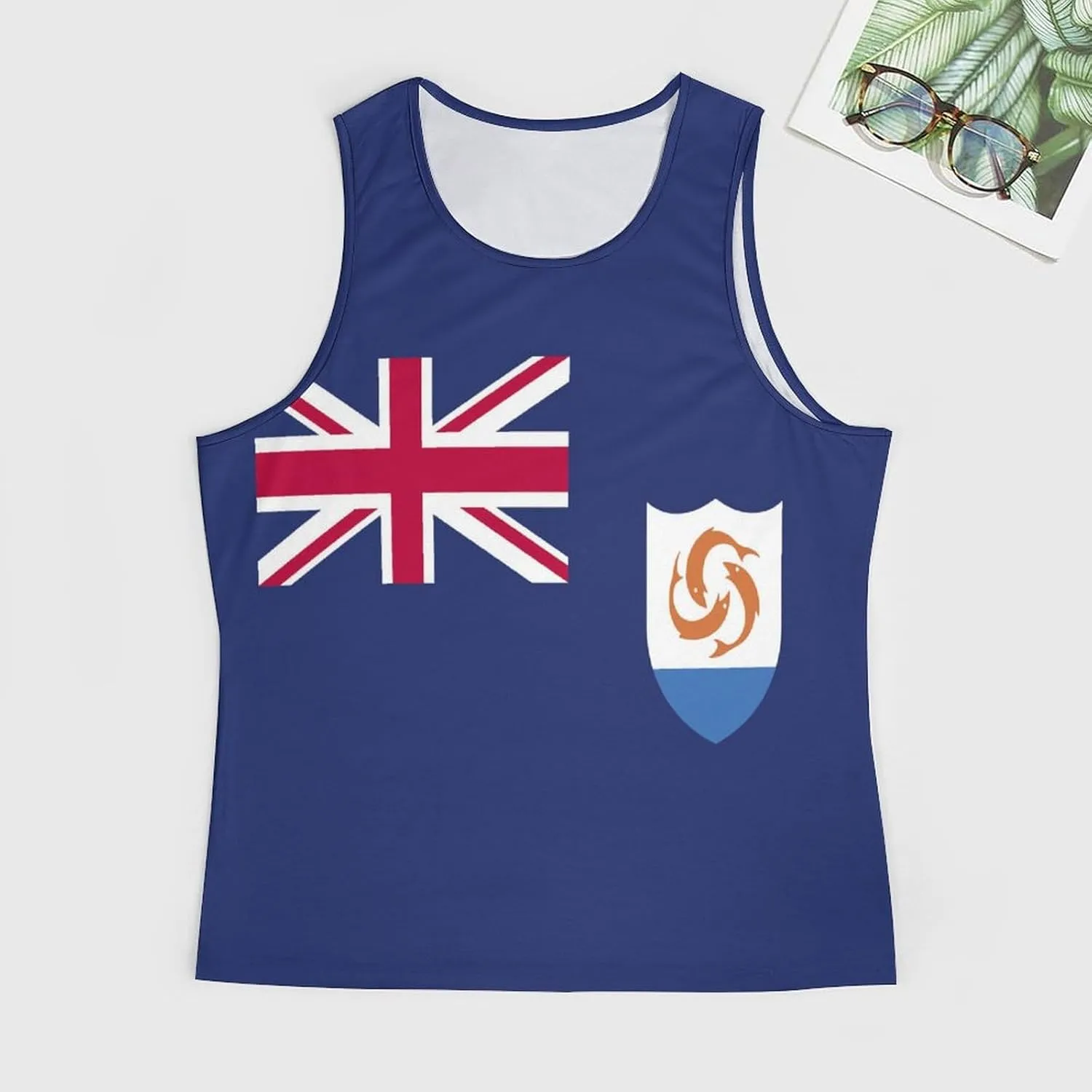 TAIZIYEAH Men's Athletic Sleeveless Shirt Cape Verde Flag Gym Shirts Fitness Running Swim Shirt Workout Tank Tops