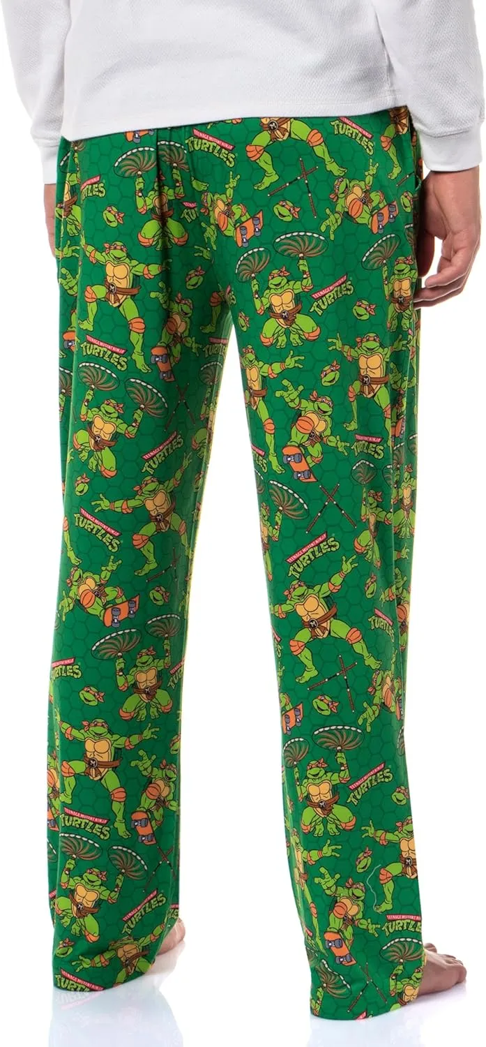 Teenage Mutant Ninja Turtles Men's Tossed Print Sleep Pajama Pants For Adults