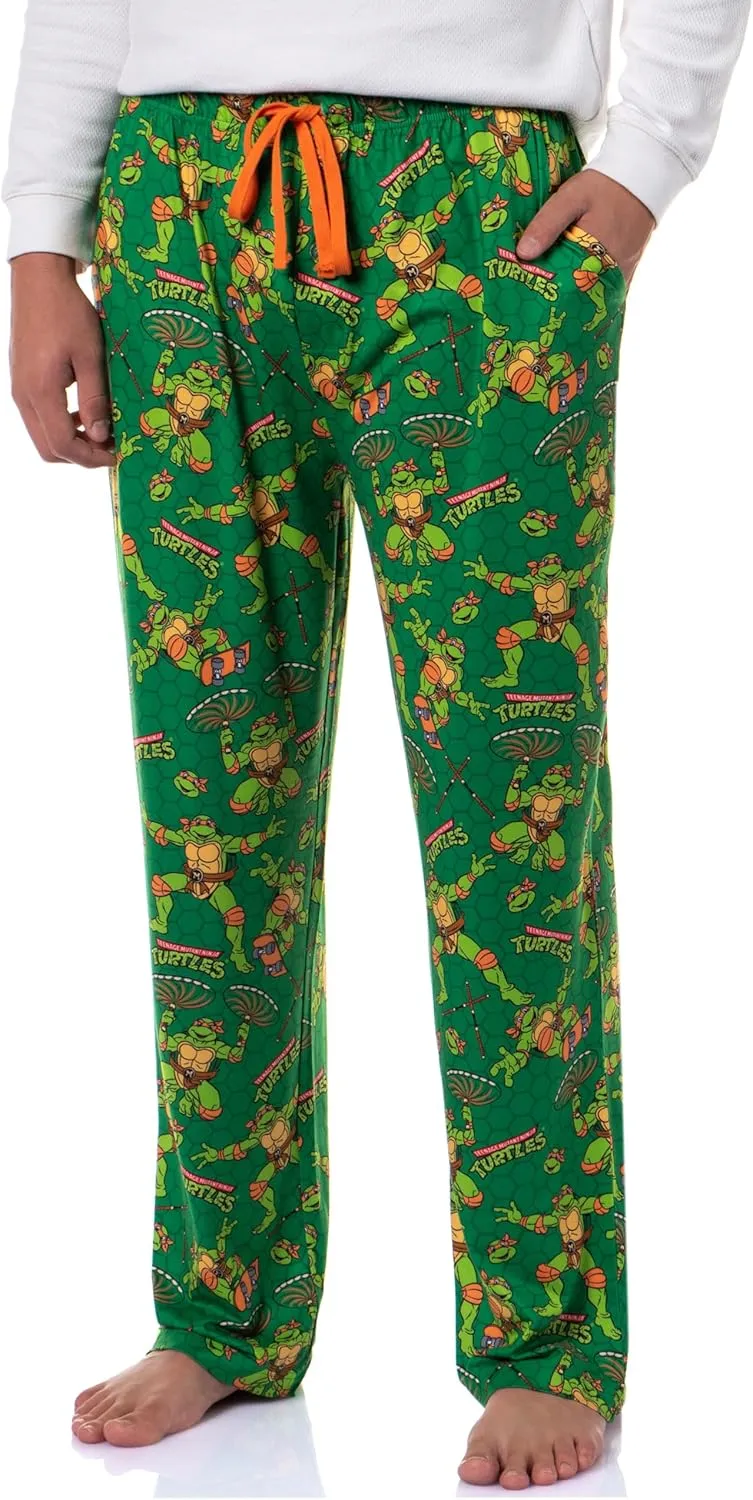 Teenage Mutant Ninja Turtles Men's Tossed Print Sleep Pajama Pants For Adults