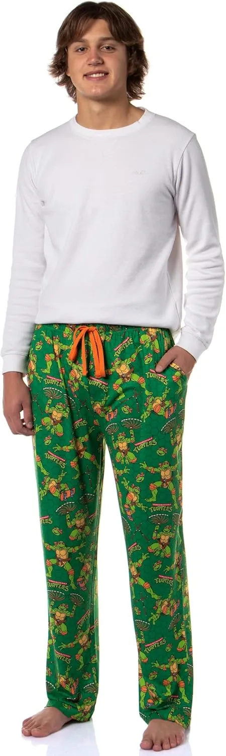 Teenage Mutant Ninja Turtles Men's Tossed Print Sleep Pajama Pants For Adults