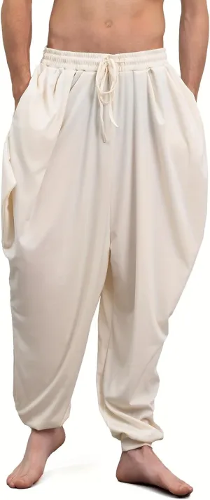 Tenna Teki Adult Casual Harem Pants, 100% Polyester, Loose Fit, Drawstring