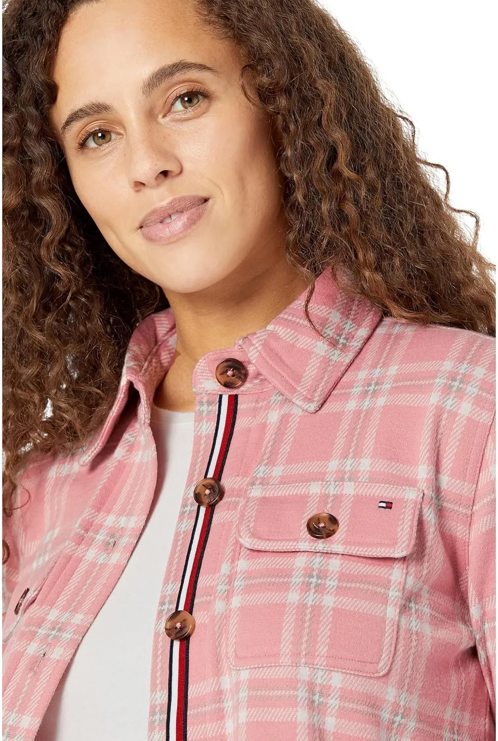 Tommy Hilfiger Womens Knit Shirt Jacket