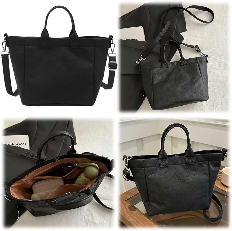 Tote Bag for Women Letter Print Work Tote Bag Large Kraft Paper Handbag 2024 Favorite Tote Bag