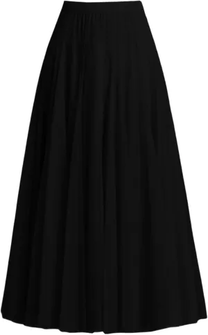 Tulle Skirts for Women Elastic High Waist Pleated Mesh Flowy A-Line Midi Skirts for Casual Party