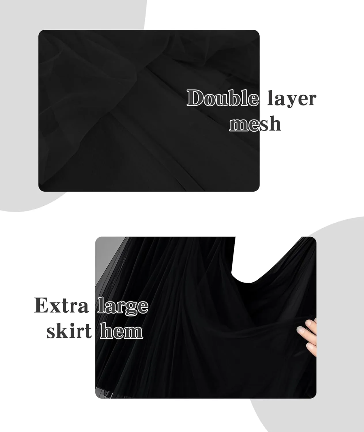 Tulle Skirts for Women Elastic High Waist Pleated Mesh Flowy A-Line Midi Skirts for Casual Party