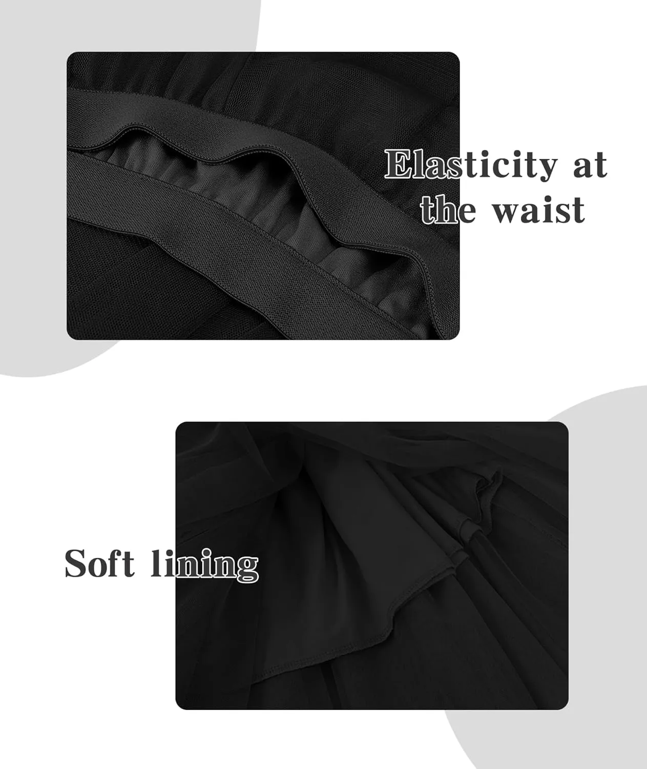 Tulle Skirts for Women Elastic High Waist Pleated Mesh Flowy A-Line Midi Skirts for Casual Party