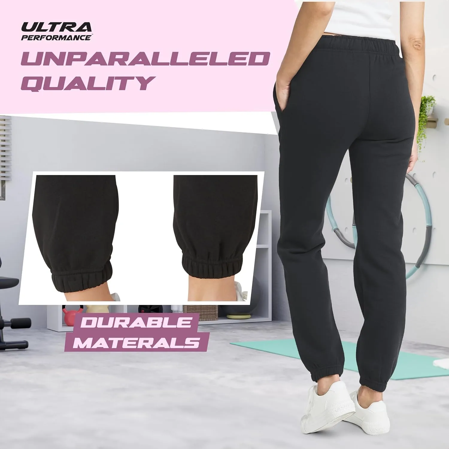Ultra Performance Womens 3 PK High Waisted Fleece Cinched Pant