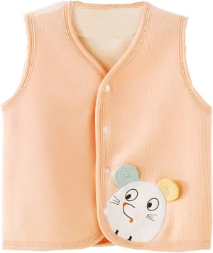 Unisex Toddler Padded Waistcoat Baby Warm Jacket Cotton Vest, Pink, Size 6-12 Months