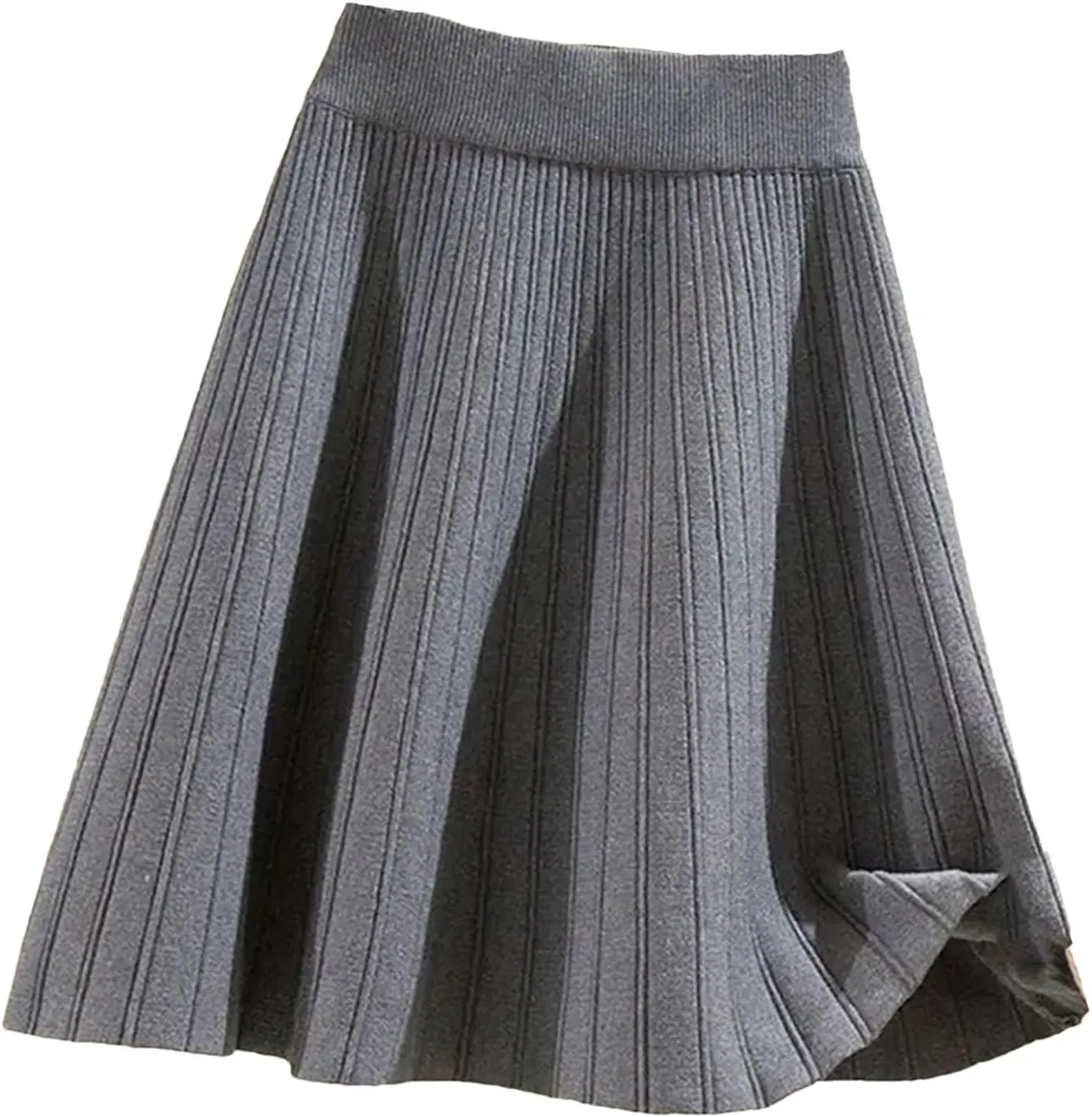 Vintage Knitted Mini Skirts Women High Waist Sweater Pleated Skirt Streetwear A-Line Skirts