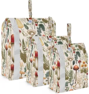 White Mushrooms Forest Packing Cubes for Travel 3 Set Travel Compression Bags Luggage Organizers for Carry On