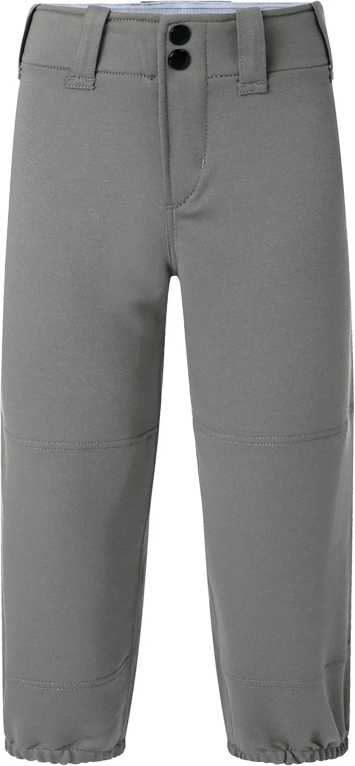 Willit Girls' Softball Pants Kids' Youth Baseball Pant Belted Low Rise Fastpitch Pants with Pockets