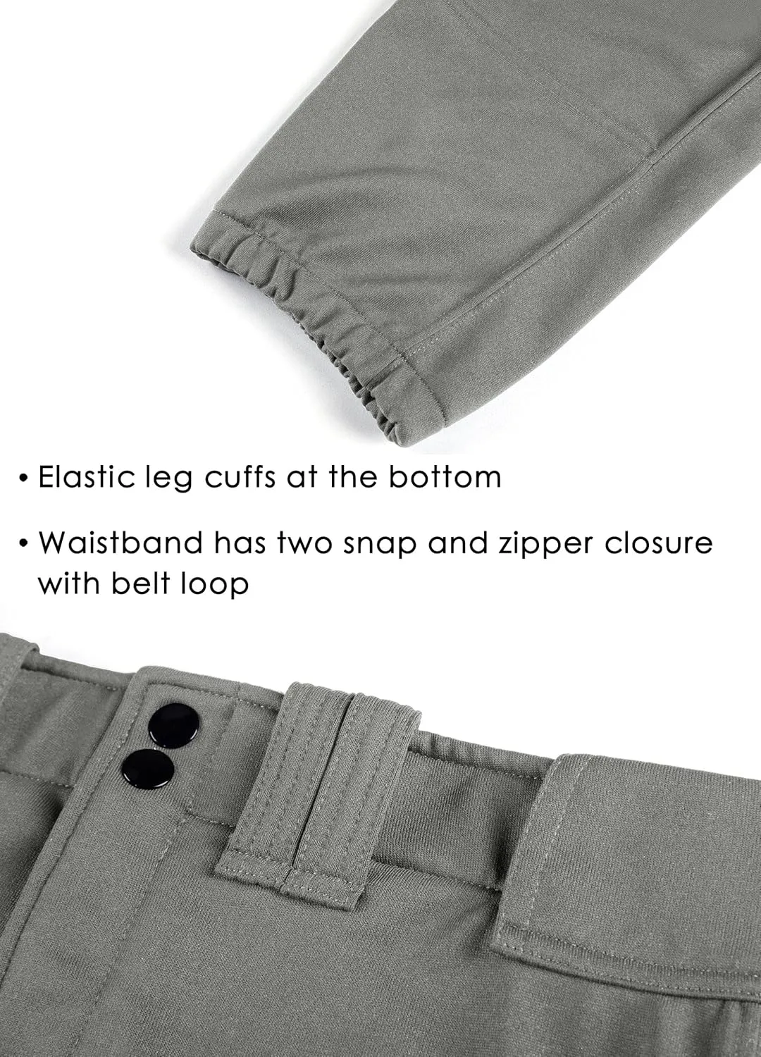 Willit Girls' Softball Pants Kids' Youth Baseball Pant Belted Low Rise Fastpitch Pants with Pockets
