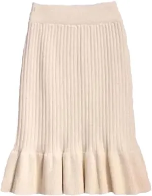 Women Autumn Winter Elegant High Waist Mermaid Skirt Solid Color Lady Office Wear Knitted Pleated Skirts