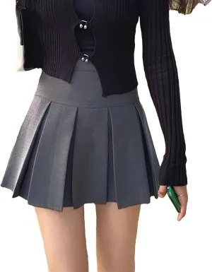 Women Pleated Mini Skirts Fashion High Waist Casual Bodycon Skirt Solid Color Slim Party Skirts