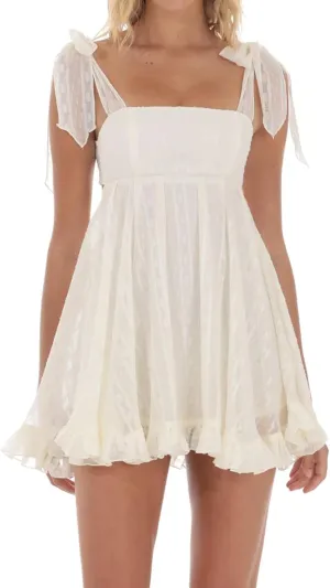 Women Tie Shoulder Mini Dress Floral Sleeveless Backless Bow Tie Strap Ruffle Flowy A-Line Cami Dress Beach Sundress