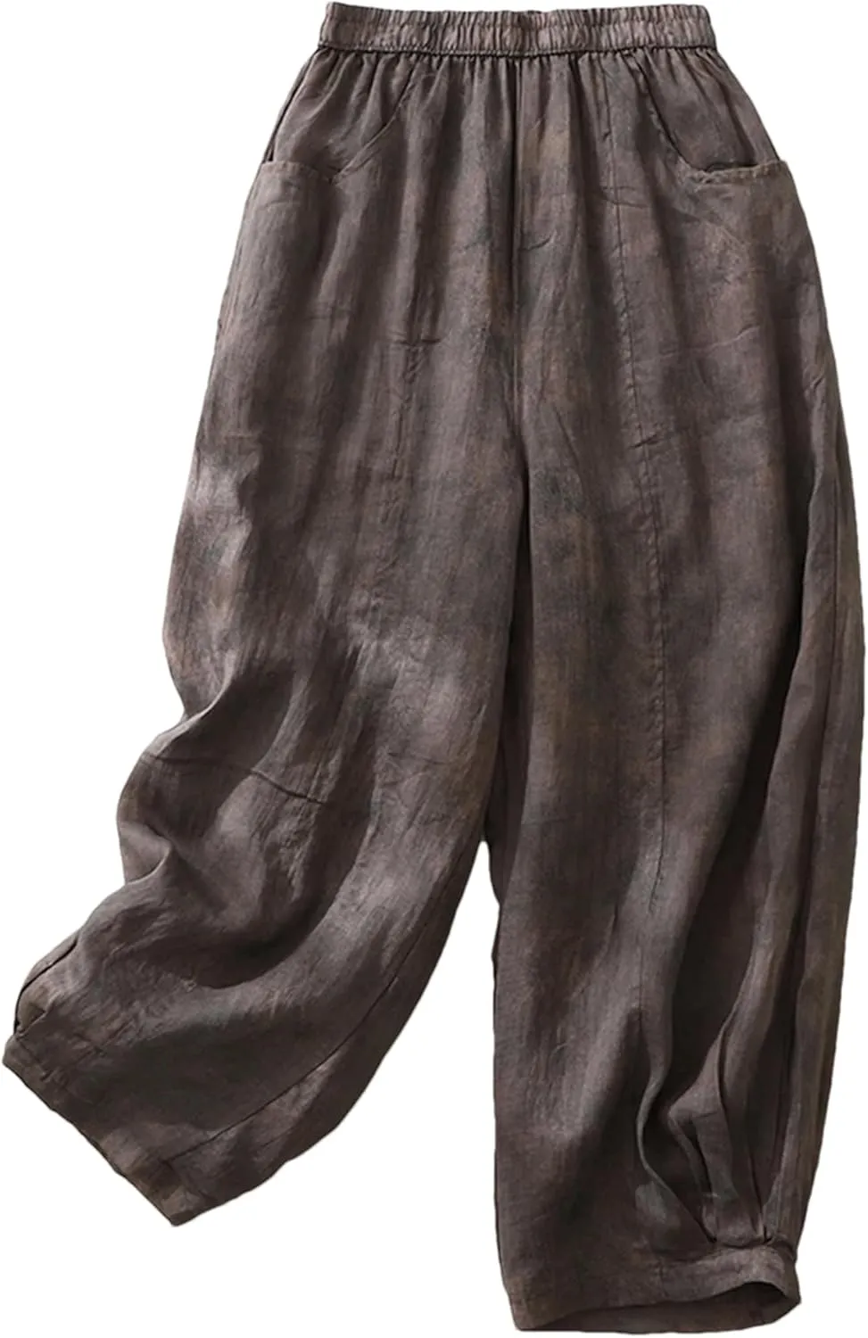 Women Wide Leg Straight Bloomers Summer Tie-Dyed Thin Lantern Pants Casual Loose Harem Pants