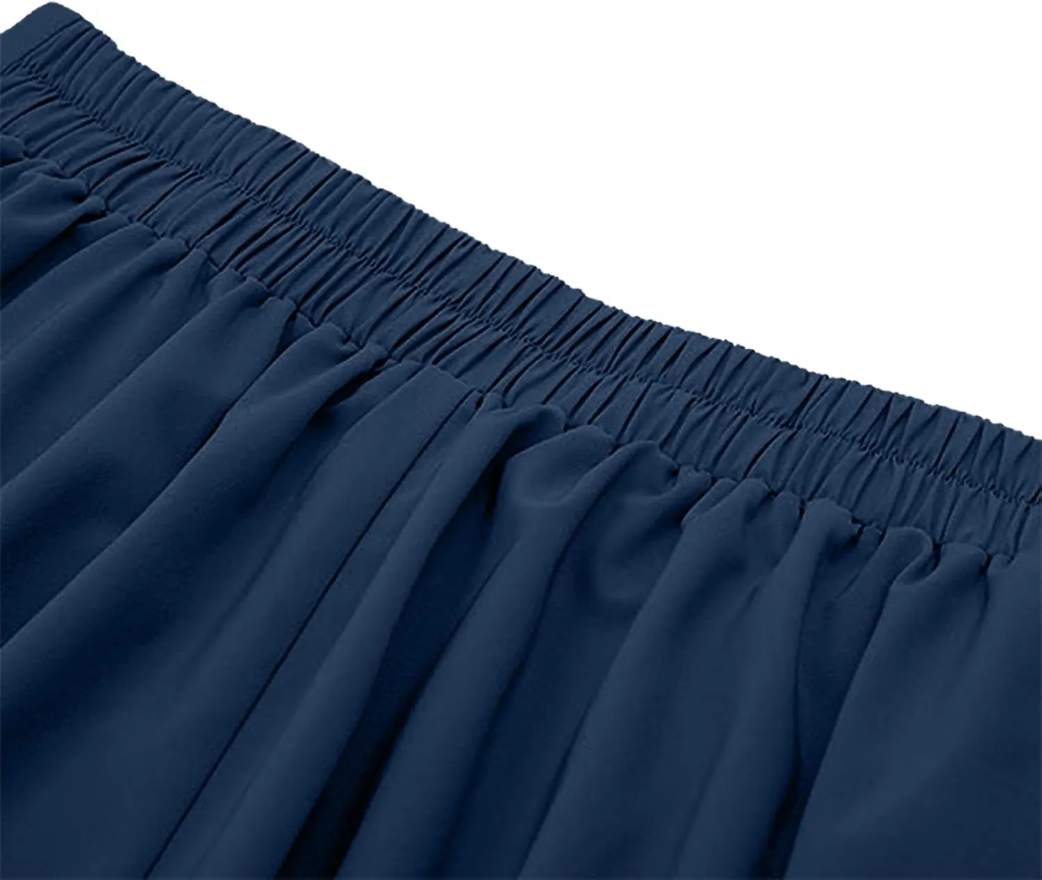 Women's Basic Versatile Stretchy Flared Casual Midi Skater Skirt Ruched High Waist Knee Length A-Line Pleated Skirts