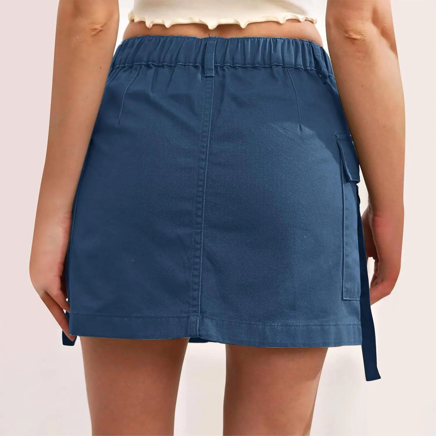 Women's Cargo Skirt Casual Wrap Bodycon Pockets Skirts Solid Color Low Waisted Pure Comfort Skirt 2025 Outfits