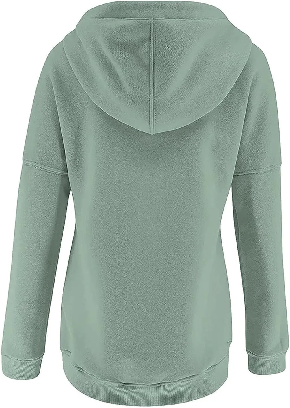 Women's Fashion Casual Hoodies Color Block Long Sleeve Drawstring Button Down Pullover Fall Sweatshirt Tops With Pocket