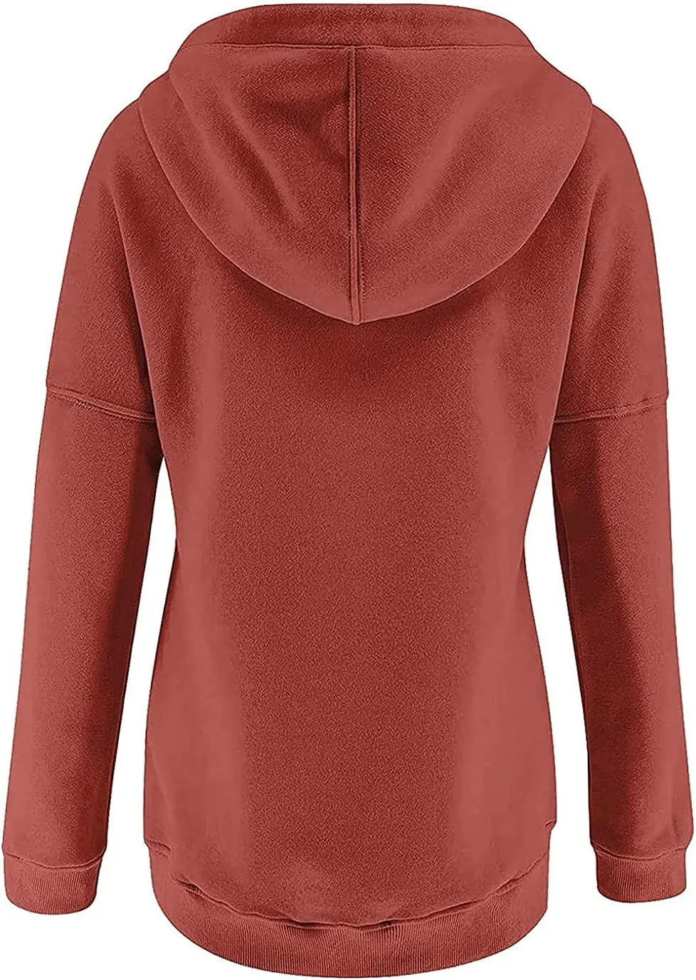 Women's Fashion Casual Hoodies Color Block Long Sleeve Drawstring Button Down Pullover Fall Sweatshirt Tops With Pocket