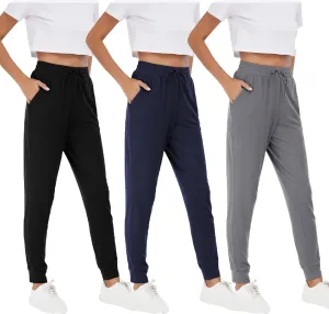 Womens Joggers with Pockets & Drawstring-Sweatpants for Women Workout Running Yoga Lounge Pants