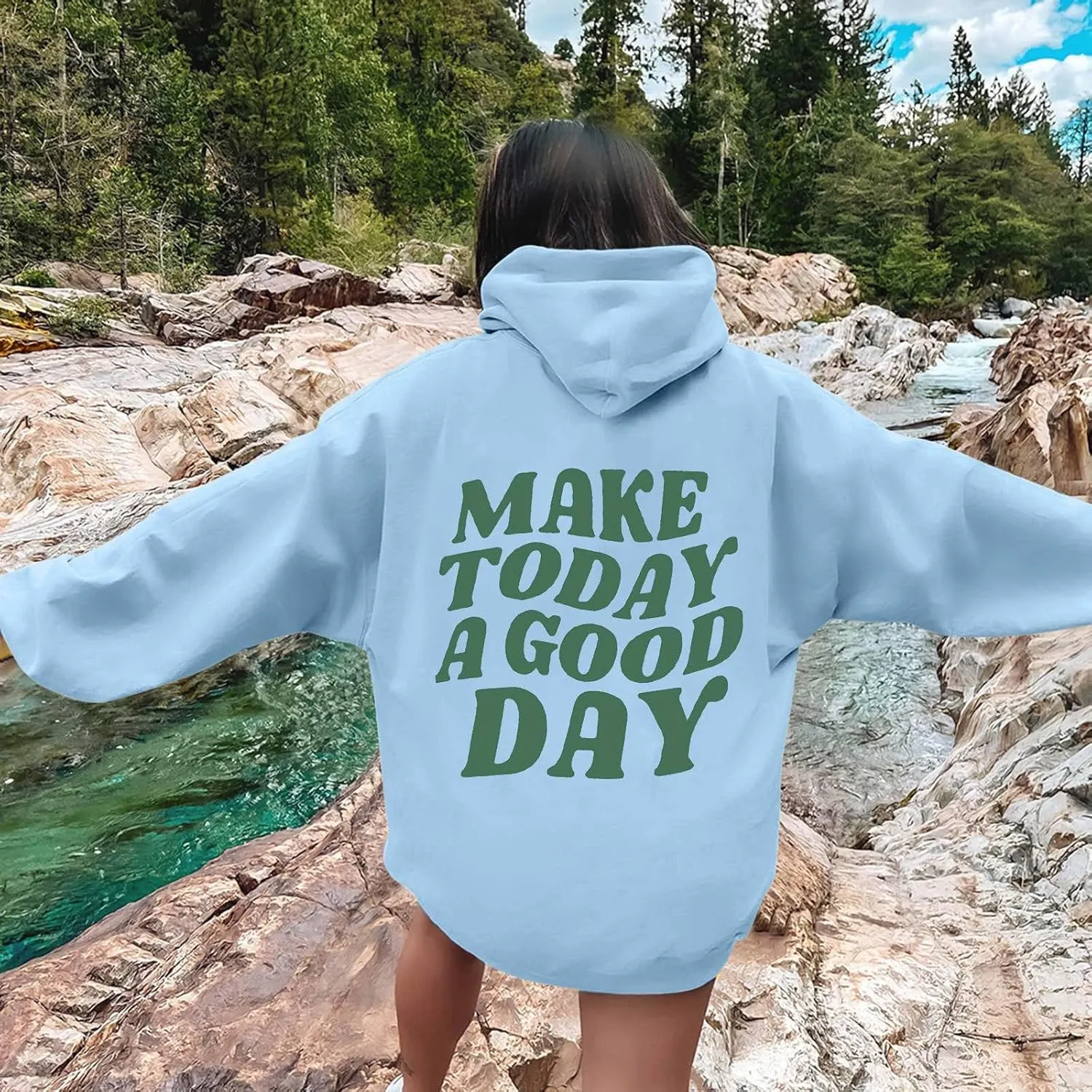 Womens Oversized Hoodies 2024 Fashion Letter Sweatshirts Hooded Pullover 2024 Fashion Fall Clothes Winter Sweater