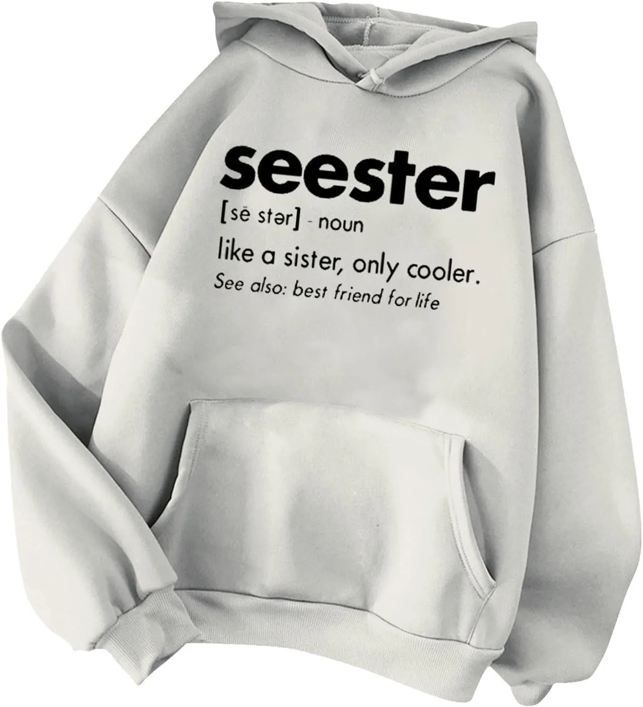 Womens Oversized Hoodies Letter Print Hooded Pullover Casual Sweatshirt 2024 Fashion Fall Clothes Outfits with
