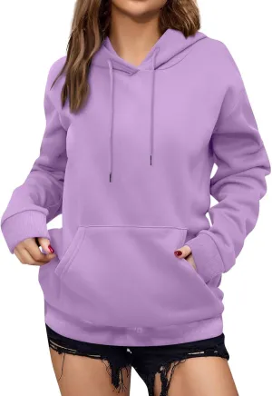 Women's Oversized Hoodies Lightweight Sweatshirts for Women 2024 Fall Solid Long Sleeve Pullover Tops with Pocket