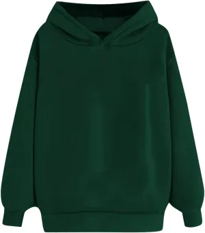 Womens Oversized Hoodies Sweatshirt Solid Color Pullover Fall Winter Outfits Casual Long Sleeve Tops