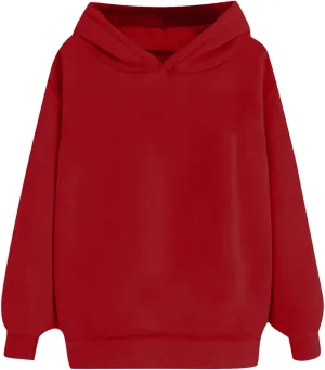 Womens Oversized Hoodies Sweatshirt Solid Color Pullover Fall Winter Outfits Casual Long Sleeve Tops