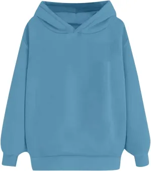 Womens Oversized Hoodies Sweatshirt Solid Color Pullover Fall Winter Outfits Casual Long Sleeve Tops