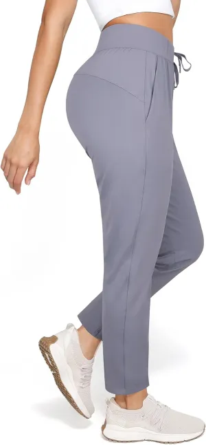 Women's Pants with Deep Pockets, 7/8 Stretch Ankle Sweatpants for Golf, Athletic, Lounge, Travel, Work
