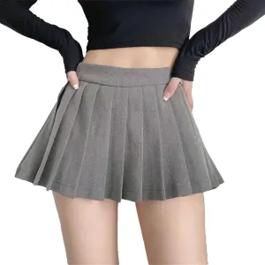Women's Pleated A-Line Mini Skirts Fashion Vintage Thin Casual Skirt Solid Color Party Club Skirts