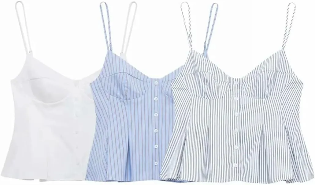 Women's Slip Top Summer Crop Corset Tanks Sleeveless Backless Fashion Casual Camisoles