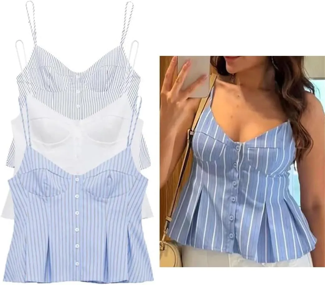 Women's Slip Top Summer Crop Corset Tanks Sleeveless Backless Fashion Casual Camisoles