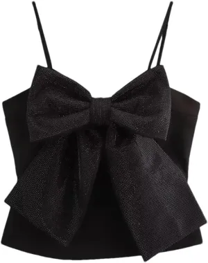 Women's Solid Color Casual Shiny Bow Stitching Party Camisole