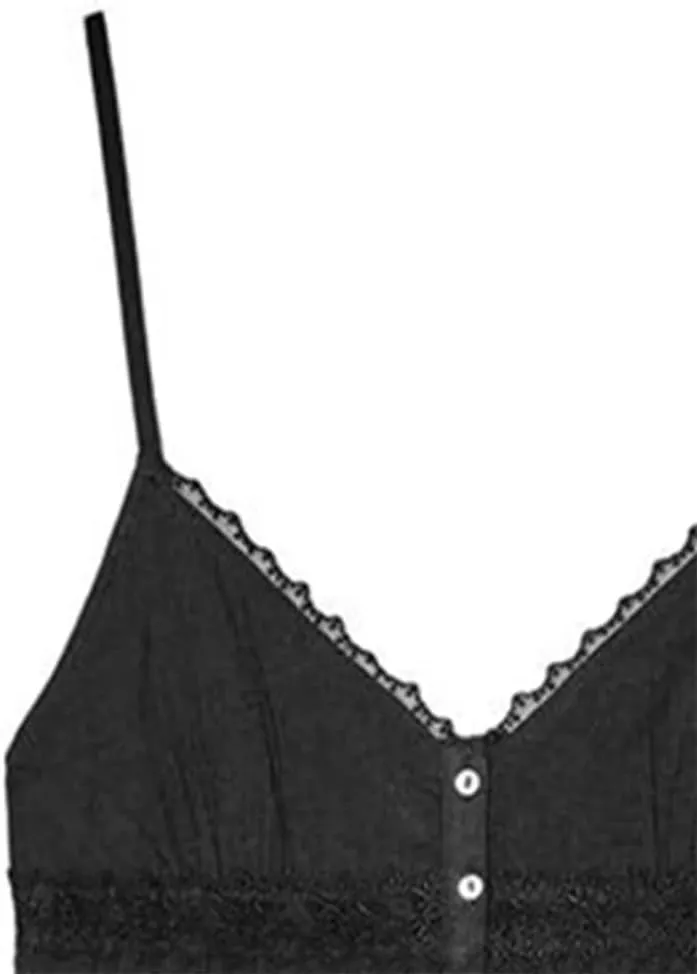 Women's Solid Color Casual V-Neck Lace Stitching Hollow Camisole Top