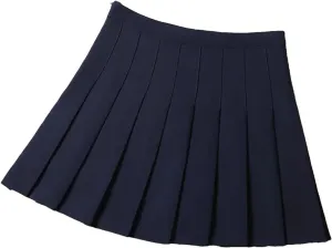 Women's Summer Fashion A-Line Mini Skirts Solid Color Casual Pleated Skirts Holiday Beach Skirt