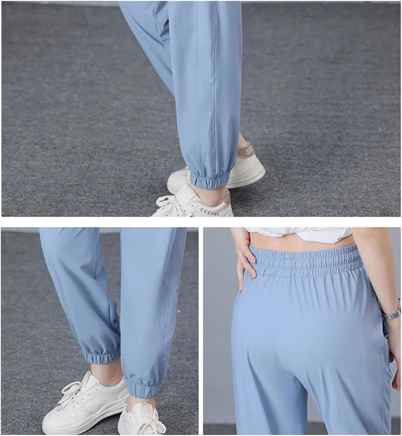 Women's Thin Summer Lightweight Nine-Point Pants Solid Color Casual Sports Harem Pants