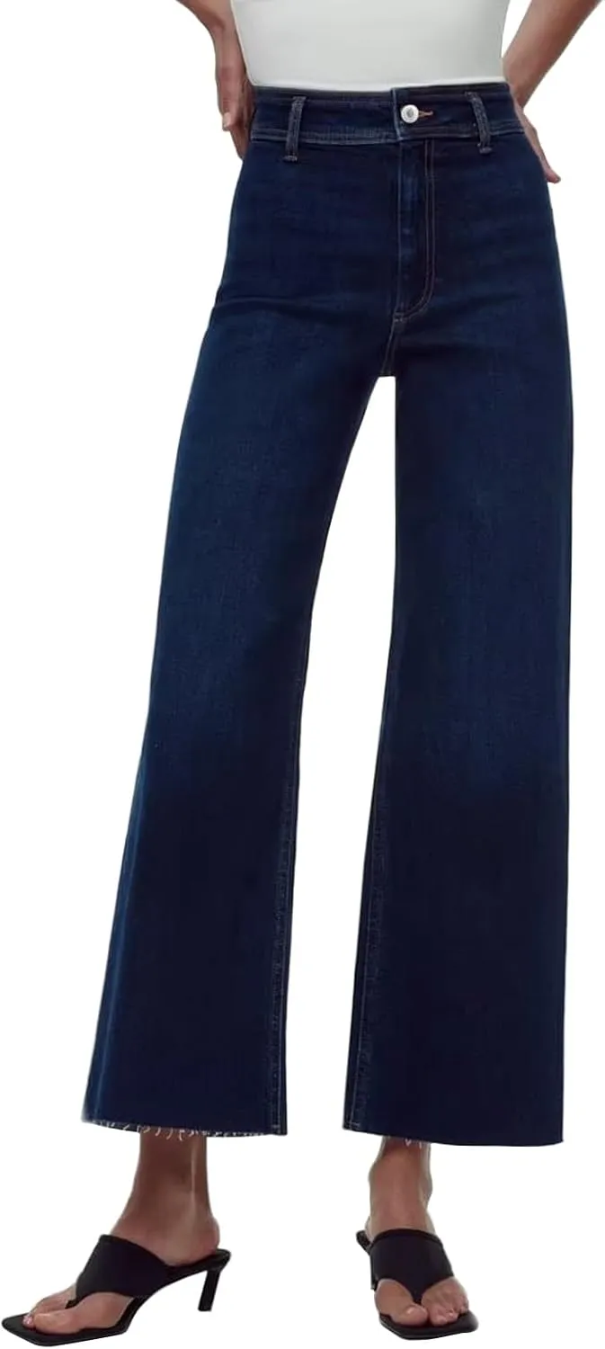Women's Wide Leg Jeans High Waisted Stretchy Trendy Casual Versatile Work Denim Pants Trousers 2025