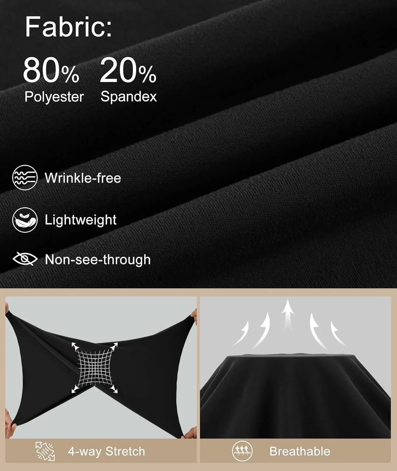 Womens Wide Leg Pants Pull On High Waist Stretch Dress Business Casual Yoga Work Pants with 5 Pockets